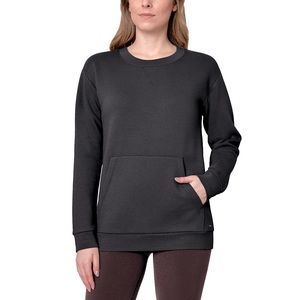 Mondetta sz XS Knit Crewneck sweatshirt black, fleece lined, front pocket blend